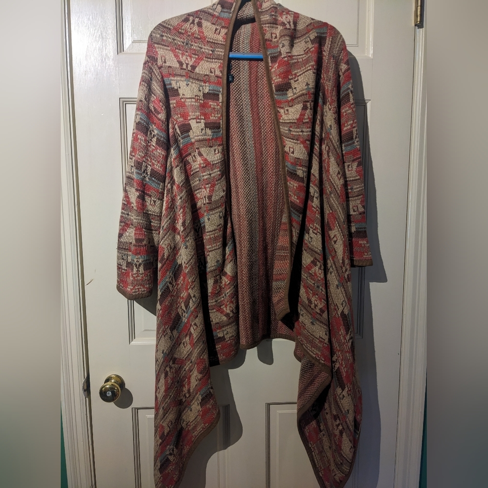 Gorgeous and lush Ralph Lauren waterfall blanket print silk/cotton cardi…